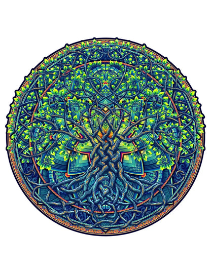Mandala Drzewo Życia – drewniane puzzle ADAWOO, zdjęcie 1