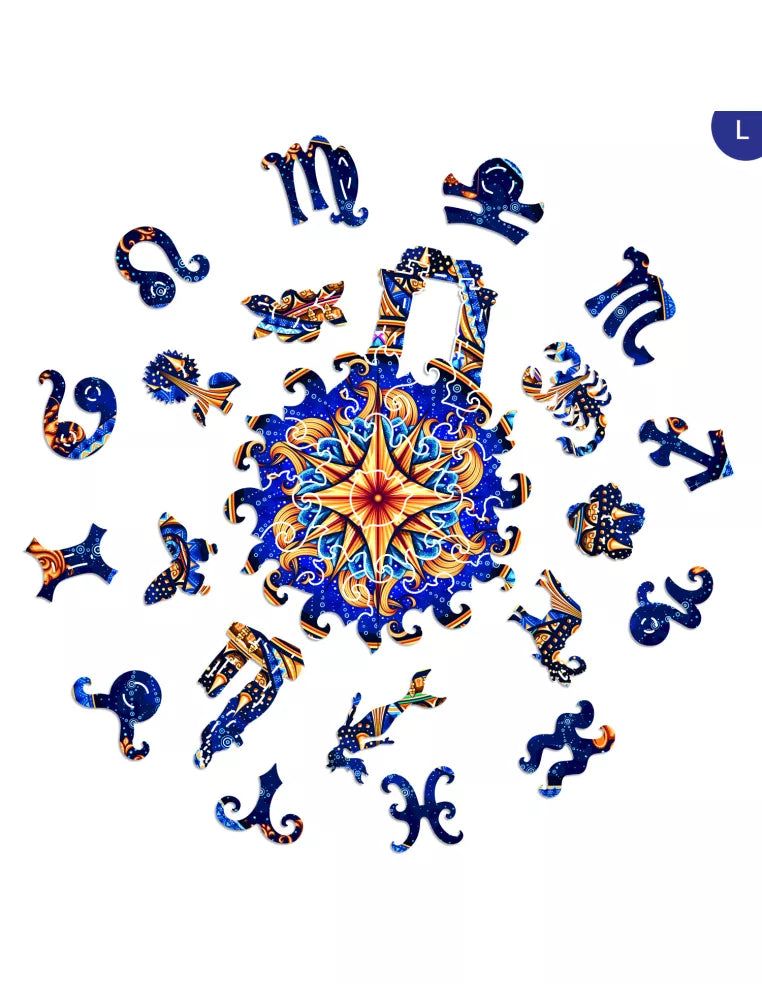 Mandala Znaki Zodiaku – drewniane puzzle ADAWOO, ujęcie produktu 4