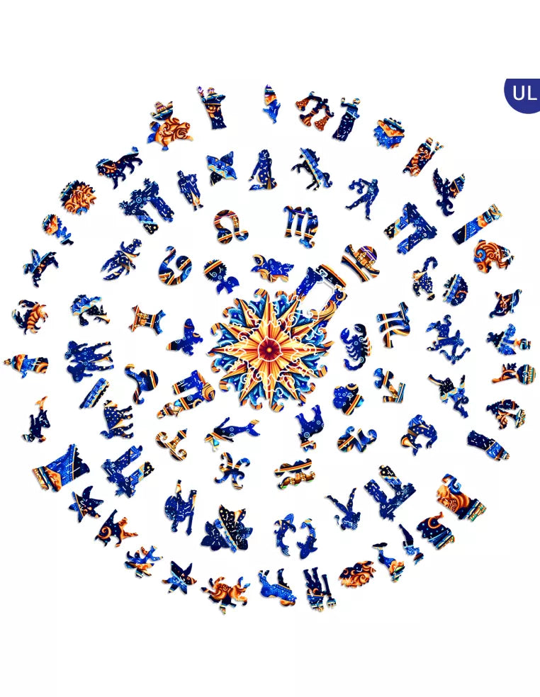 Mandala Znaki Zodiaku – drewniane puzzle ADAWOO, ujęcie produktu 6