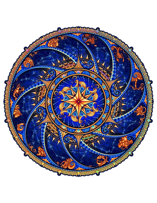 Mandala Znaki Zodiaku – drewniane puzzle ADAWOO, zdjęcie 1
