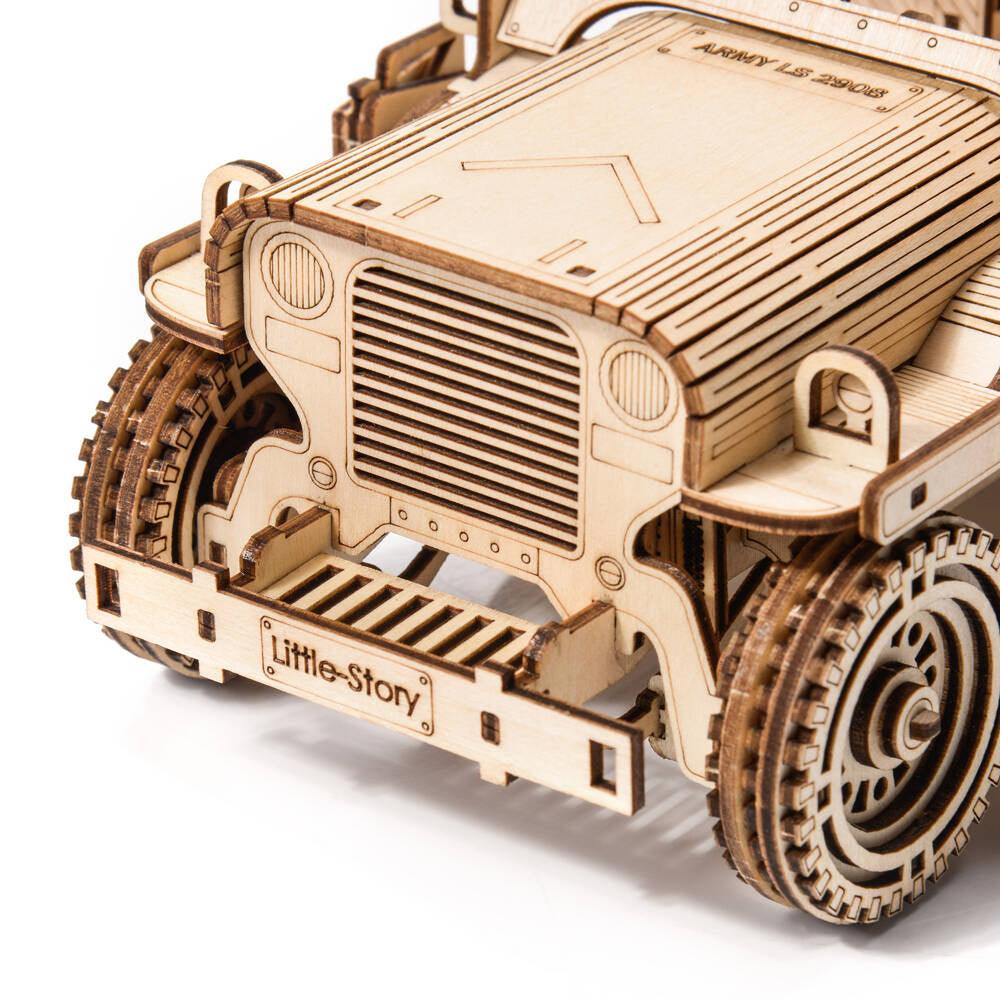 Wojskowy Jeep | Little Story - Wooden Toys World