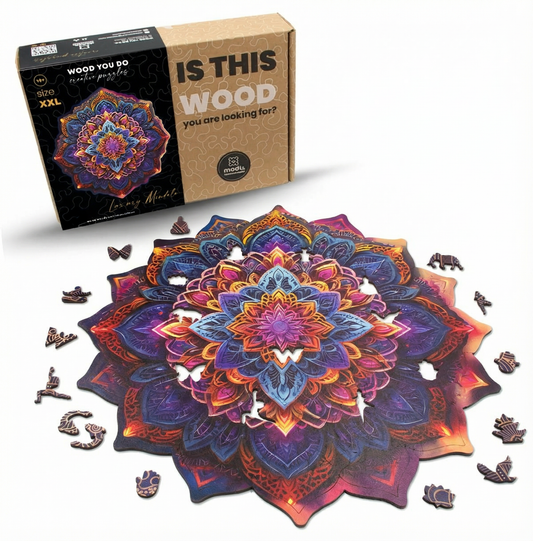 Wielobarwna Mandala | Multicolor Mandala | Puzzle drewniane | WOOD YOU DO