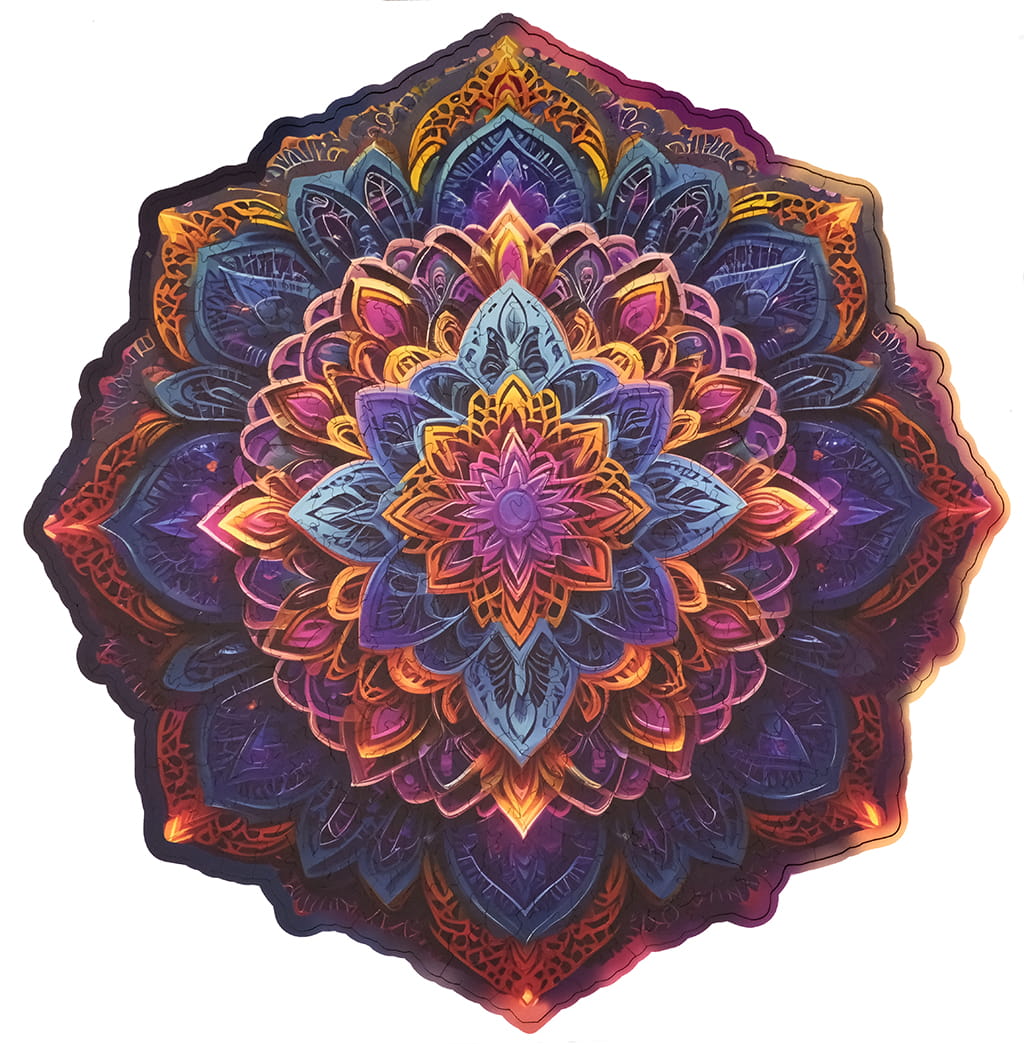 Wielobarwna Mandala | Multicolor Mandala | Puzzle drewniane | WOOD YOU DO