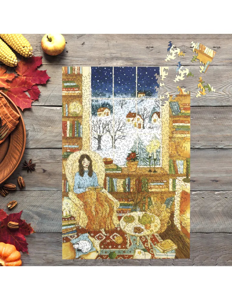 Zimowe opowieści przy kominku – drewniane puzzle ADAWOO, zdjęcie 2